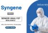 Biochemistry Jobs at Syngene MSc Graduates Apply Now for the Senior Analyst Position