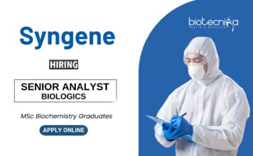 Biochemistry Jobs at Syngene MSc Graduates Apply Now for the Senior Analyst Position