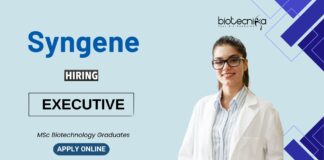 Biotech Jobs for Freshers at Syngene MSc Graduates Apply Now for the Executive Position