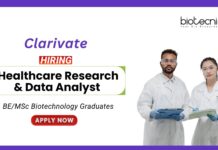 Biotechnology Jobs at Clarivate Apply Now for the Associate Healthcare Research & Data Analyst Role