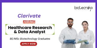 Biotechnology Jobs at Clarivate Apply Now for the Associate Healthcare Research & Data Analyst Role