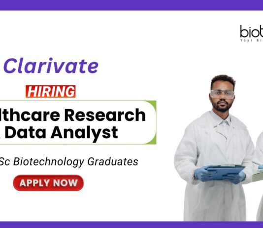 Biotechnology Jobs at Clarivate Apply Now for the Associate Healthcare Research & Data Analyst Role