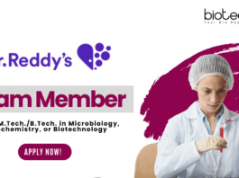 Biotechnology Jobs at Dr. Reddy’s Laboratories - M.Sc M.TechB. Tech Graduates Apply Online