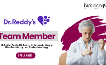 Biotechnology Jobs at Dr. Reddy’s Laboratories - M.Sc M.TechB. Tech Graduates Apply Online