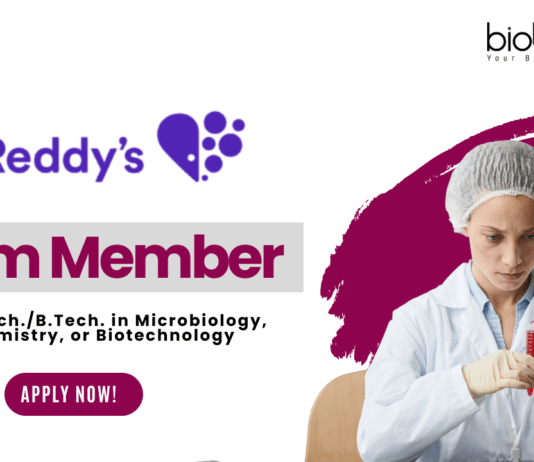 Biotechnology Jobs at Dr. Reddy’s Laboratories - M.Sc M.TechB. Tech Graduates Apply Online