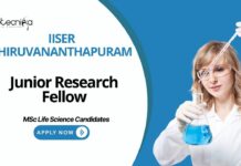 Biotechnology Jobs at IISER Thiruvananthapuram | Apply Now for Junior Research Fellow Position