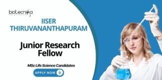 Biotechnology Jobs at IISER Thiruvananthapuram | Apply Now for Junior Research Fellow Position