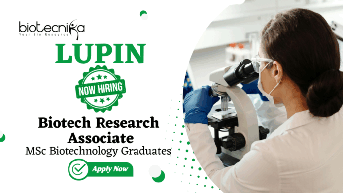 Biotechnology Jobs at Lupin | Apply Now For The Biotech Research Associate