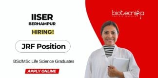JRF Vacancy at IISER Berhampur | BSc Biological Science Graduates Apply Online