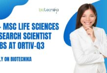 Life Sciences Jobs For MSc at Ortiv-Q3