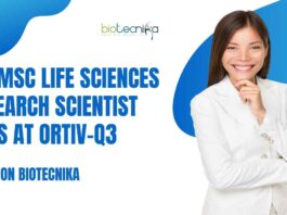 Life Sciences Jobs For MSc at Ortiv-Q3