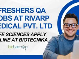 Life Sciences Jobs in QA at Rivarp Medical Pvt. Ltd