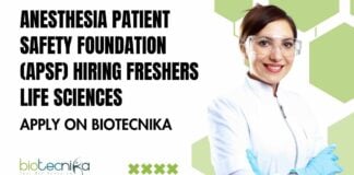 Freshers Life Science Roles at Anesthesia Patient Safety Foundation (APSF)