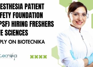 Freshers Life Science Roles at Anesthesia Patient Safety Foundation (APSF)