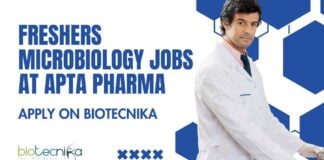 Freshers Microbiology Jobs at Apta Pharma