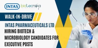 Biotech & Microbiology Jobs at Intas