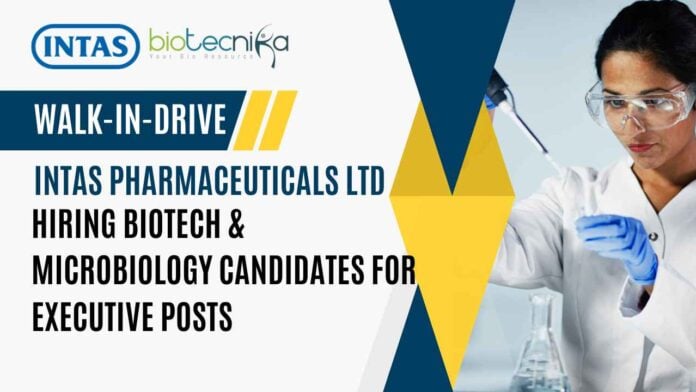 Biotech & Microbiology Jobs at Intas