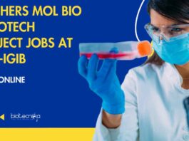 Freshers MSc Molecular Biology Job Vacancies at CSIR-IGIB