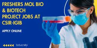 Freshers MSc Molecular Biology Job Vacancies at CSIR-IGIB