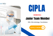Cipla Vacancies for MSc Microbiology | Apply Now for Junior Team Member Position