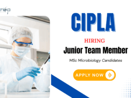 Cipla Vacancies for MSc Microbiology | Apply Now for Junior Team Member Position