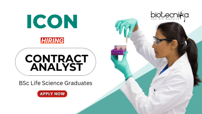 Contract Analyst Job at ICON BSc Life Science Graduates Apply Online
