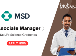 Diagnostics Jobs for BSc Life Science Graduates - Apply Now For Associate Manager Role at MSD