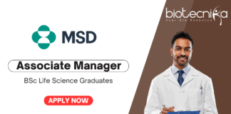 Diagnostics Jobs for BSc Life Science Graduates - Apply Now For Associate Manager Role at MSD