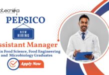 Food Science Jobs at PepsiCo | BSc Graduates Apply Now For The Assistant Manager Role