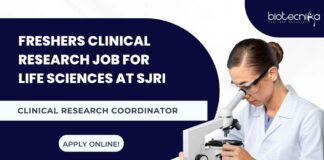 Freshers Life Sciences Jobs in Clinical Research at SJRI