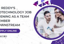 Dr Reddy’s Biotechnology Job Opening as Team Member Downstream – Apply Online BSc Biotechnology Job Vacancies Latest
