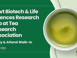 MSc Life Sciences govt Jobs at Tea Research