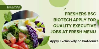 BSc Biotechnology Freshers Jobs