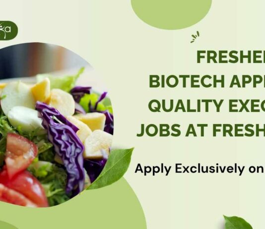 BSc Biotechnology Freshers Jobs