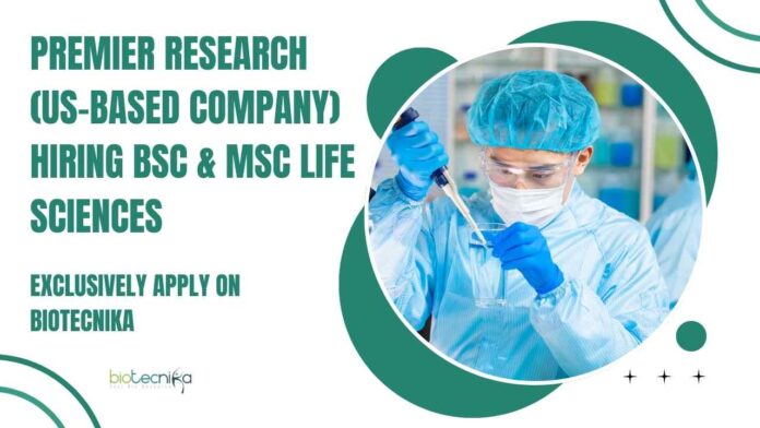 BSc & MSc Life Science Job Openings at Premier Research