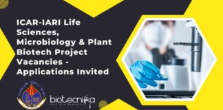 Plant Biotechnology Job Openings at ICAR-IARI