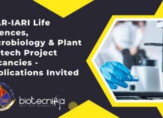 Plant Biotechnology Job Openings at ICAR-IARI