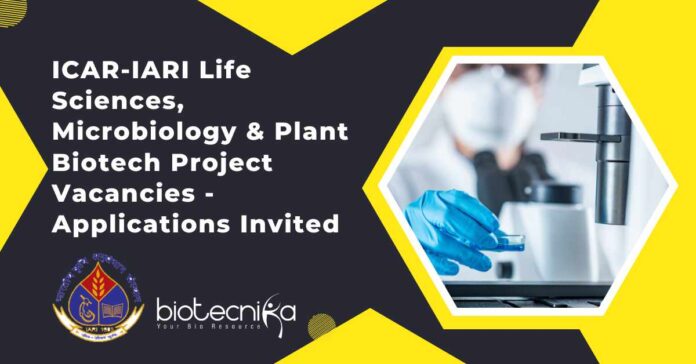 Plant Biotechnology Job Openings at ICAR-IARI