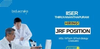 JRF Vacancy at IISER Thiruvananthapuram MScBTech Biology Graduates Apply Online (1)