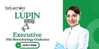 Jobs at Lupin | MSc Biotechnology Graduates Apply Now For The Executive Role