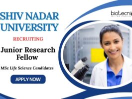 Junior Research Fellow Jobs at SNU | MSc Life Science Candidates Apply Now