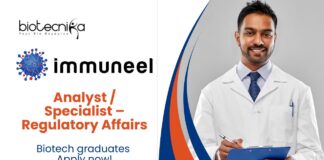 Latest Biotech Jobs At Immuneel | Apply Now For The Analyst / Specialist – Regulatory Affairs Role
