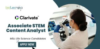 Latest Biotechnology Jobs at Clarivate Apply Now for Associate STEM Content Analyst Role