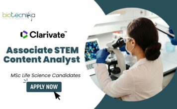 Latest Biotechnology Jobs at Clarivate Apply Now for Associate STEM Content Analyst Role