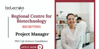 Latest Biotechnology Jobs at RCB | Apply Now for Project Manager Role