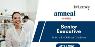 Latest Cell Biologist Jobs at Amneal | Apply Now for Senior Executive Position