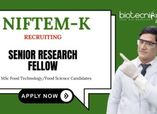 Latest Food Science Jobs at NIFTEM-K | Apply Now for Senior Research Fellow Position