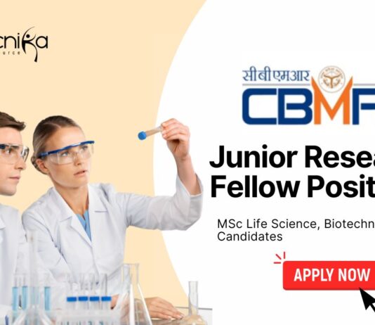 Latest Junior Research Fellow Positions at CBMR MSc Life Science Candidates Apply Now