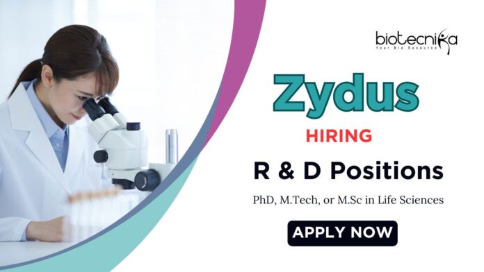 Latest Life Science Jobs at Zydus | Apply Now for the R&D Position