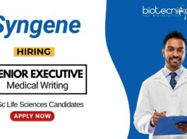 Latest Medical Writing Job at Syngene | MSc Life Science Graduates Apply Now